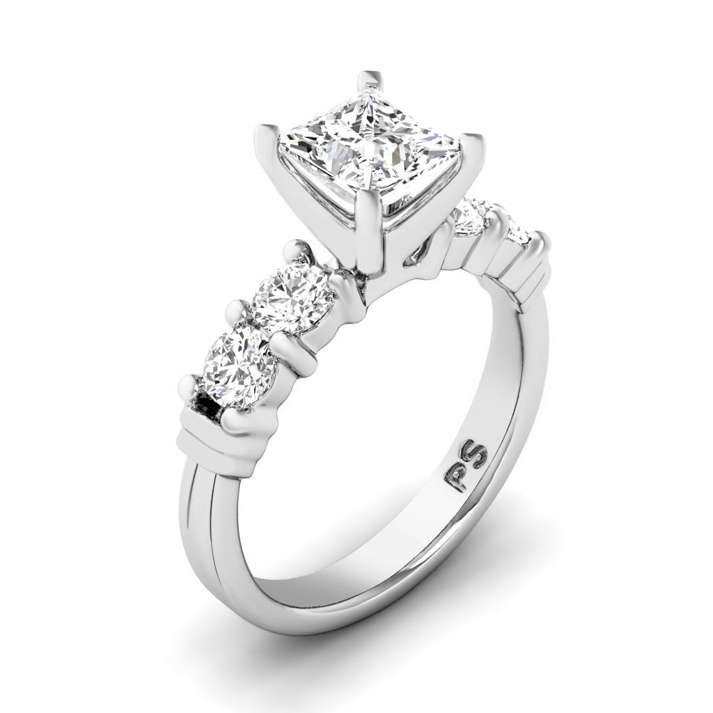 0.95 - 2.10 CT Princess & Round Cut Natural Diamonds - Engagement Ring - Primestyle.com