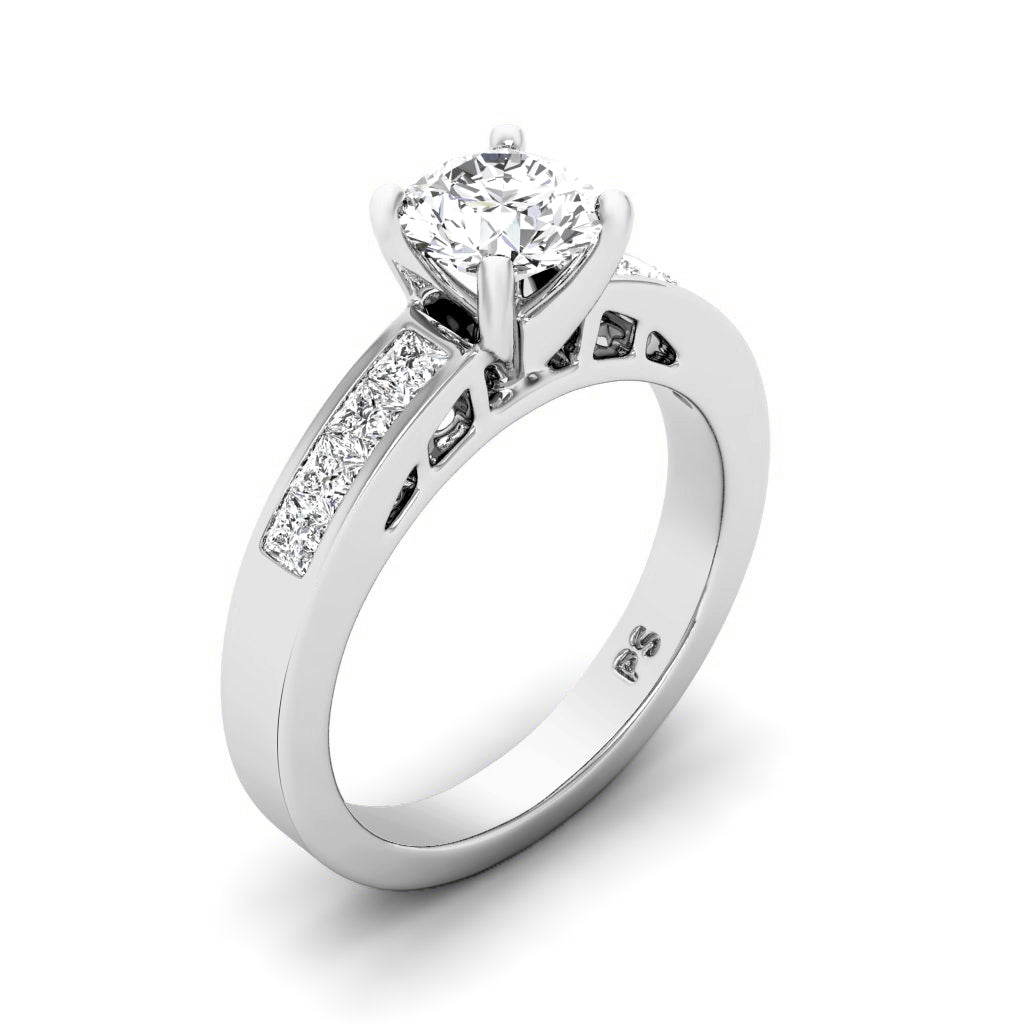 1.00-3.50 CT Princess & Round Cut Lab Grown Diamonds - Engagement Ring
