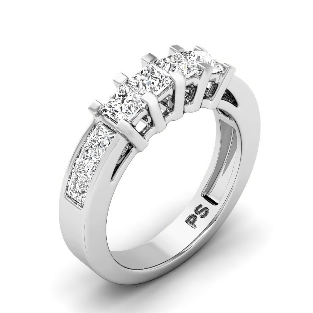 1.10 CT Princess Cut Natural Diamonds - Wedding Band - Primestyle.com