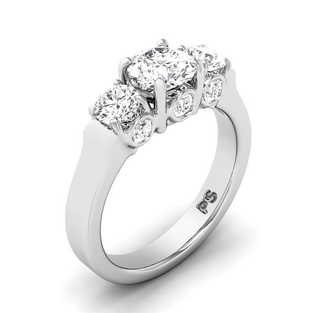 1.55 CT Round Cut Diamonds - Three Stone Ring