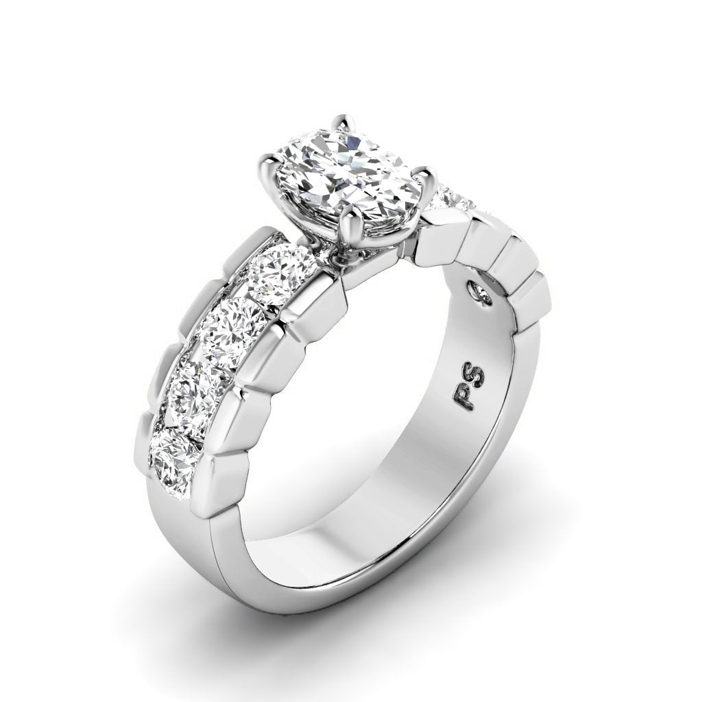 1.40-2.55 CT Oval & Round Cut Natural Diamonds - Engagement Ring