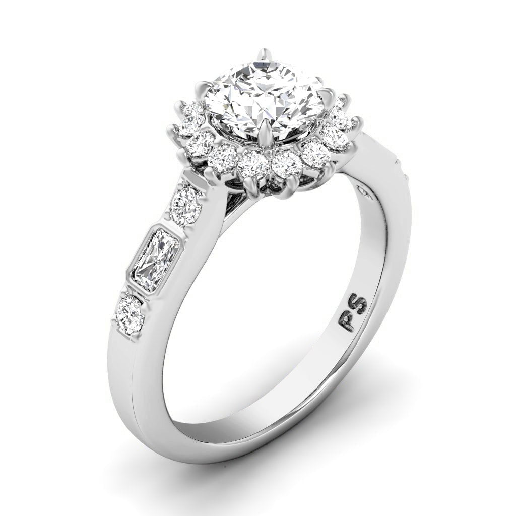 0.92-2.07 CT Radiant & Round Cut Natural Diamonds - Engagement Ring