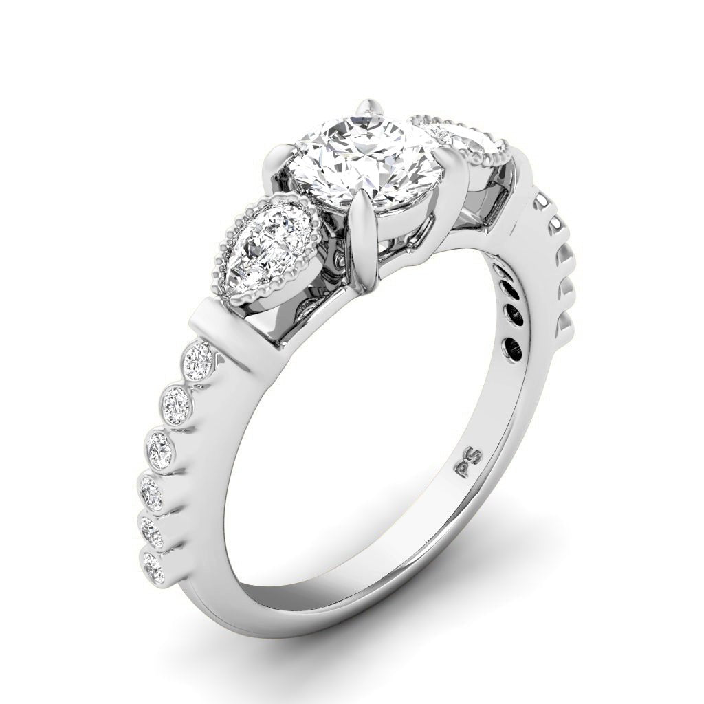 0.92-6.42 CT Pear & Round Cut Diamonds - Engagement Ring