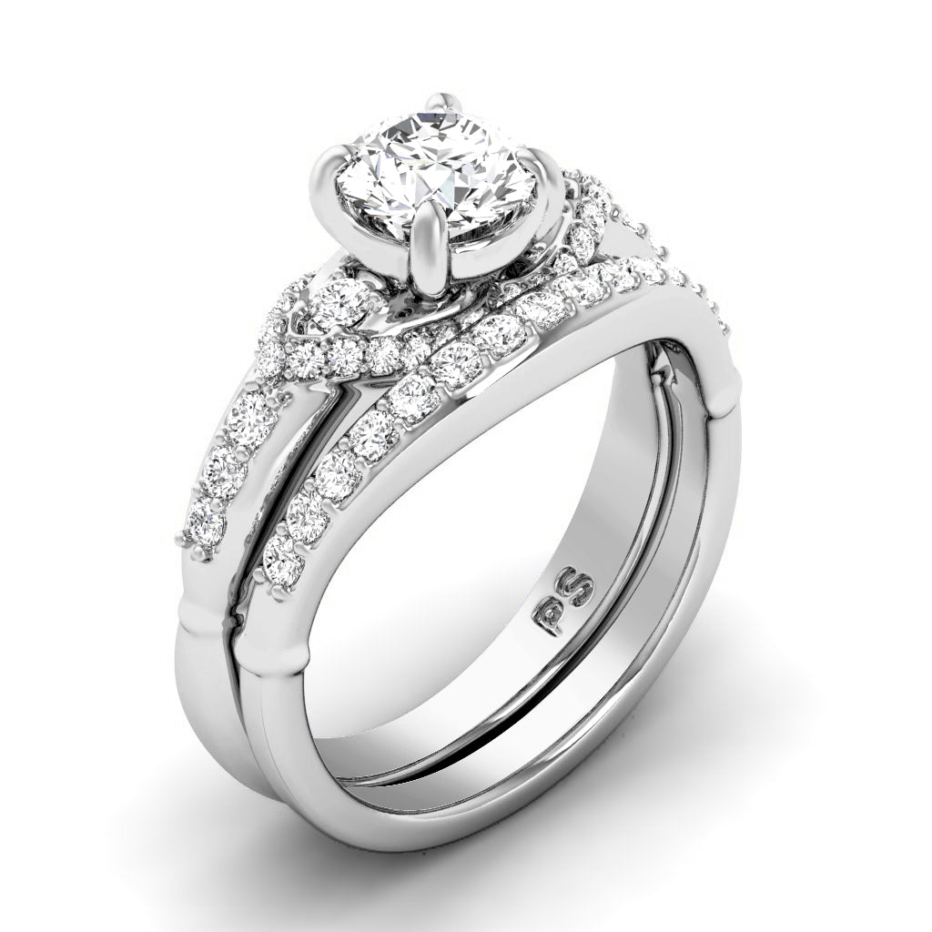 1.00-6.50 CT Round Cut Diamonds - Bridal Set