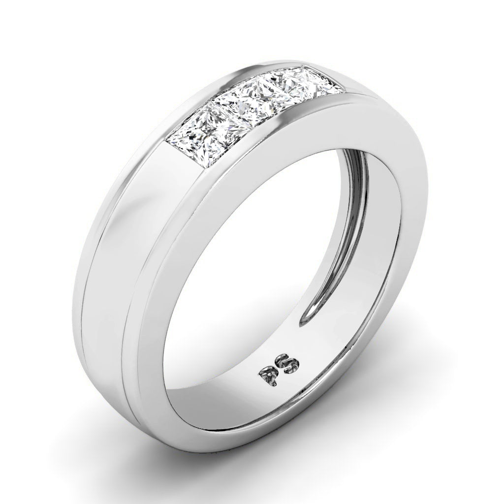 0.60 CT Princess Cut Lab Grown Diamonds - Wedding Band