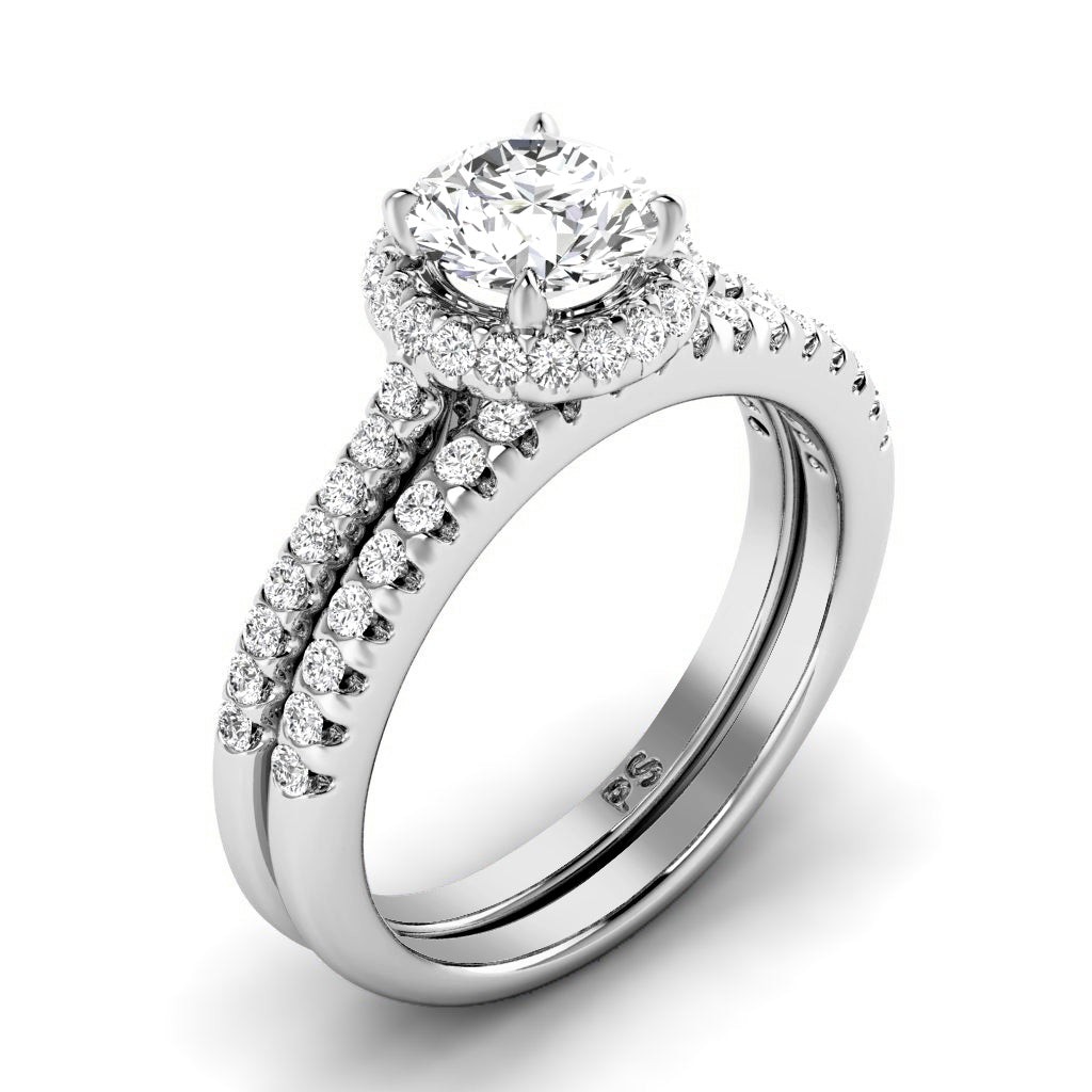 1.00-6.50 CT Round Cut Diamonds - Bridal Set