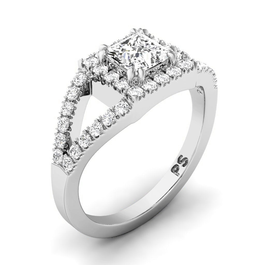 0.95-6.45 CT Princess & Round Cut Lab Grown Diamonds - Engagement Ring