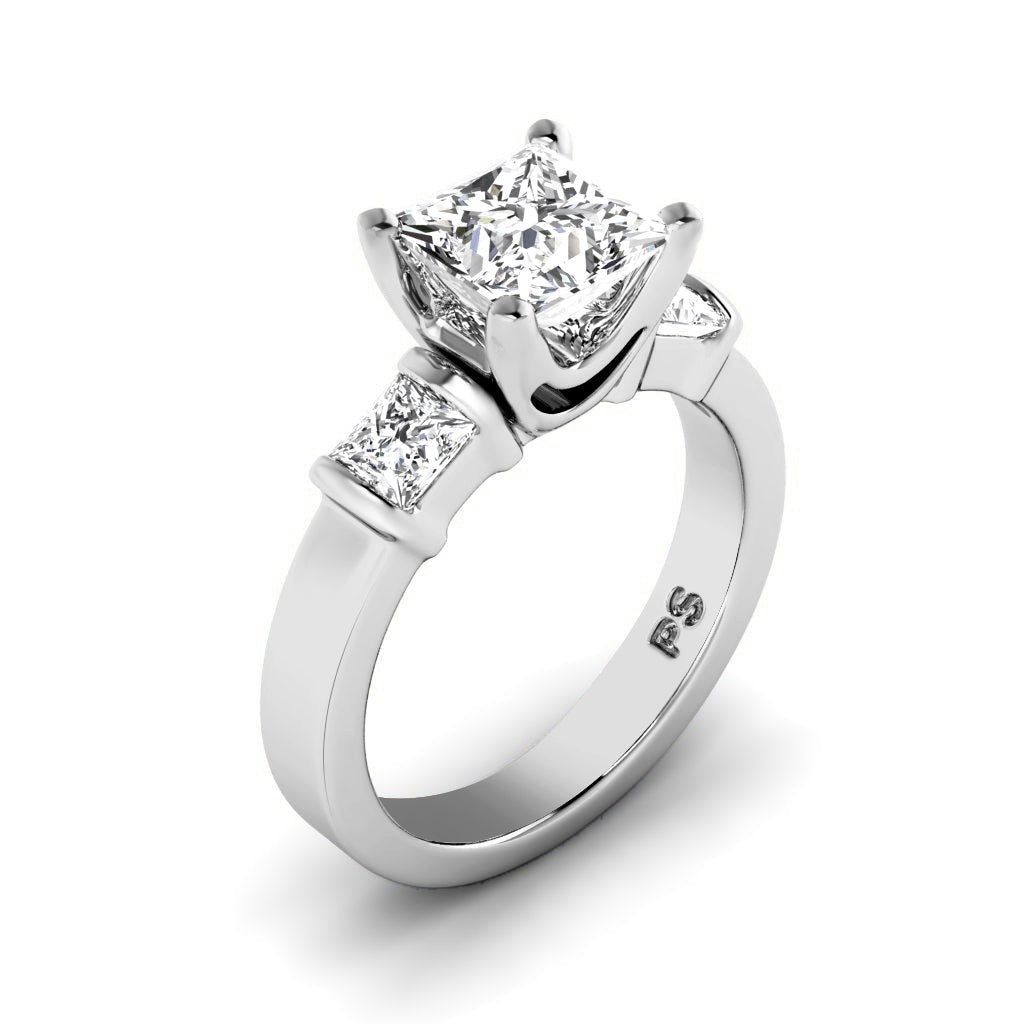 1.00-6.50 CT Princess Cut Lab Grown Diamonds - Engagement Ring