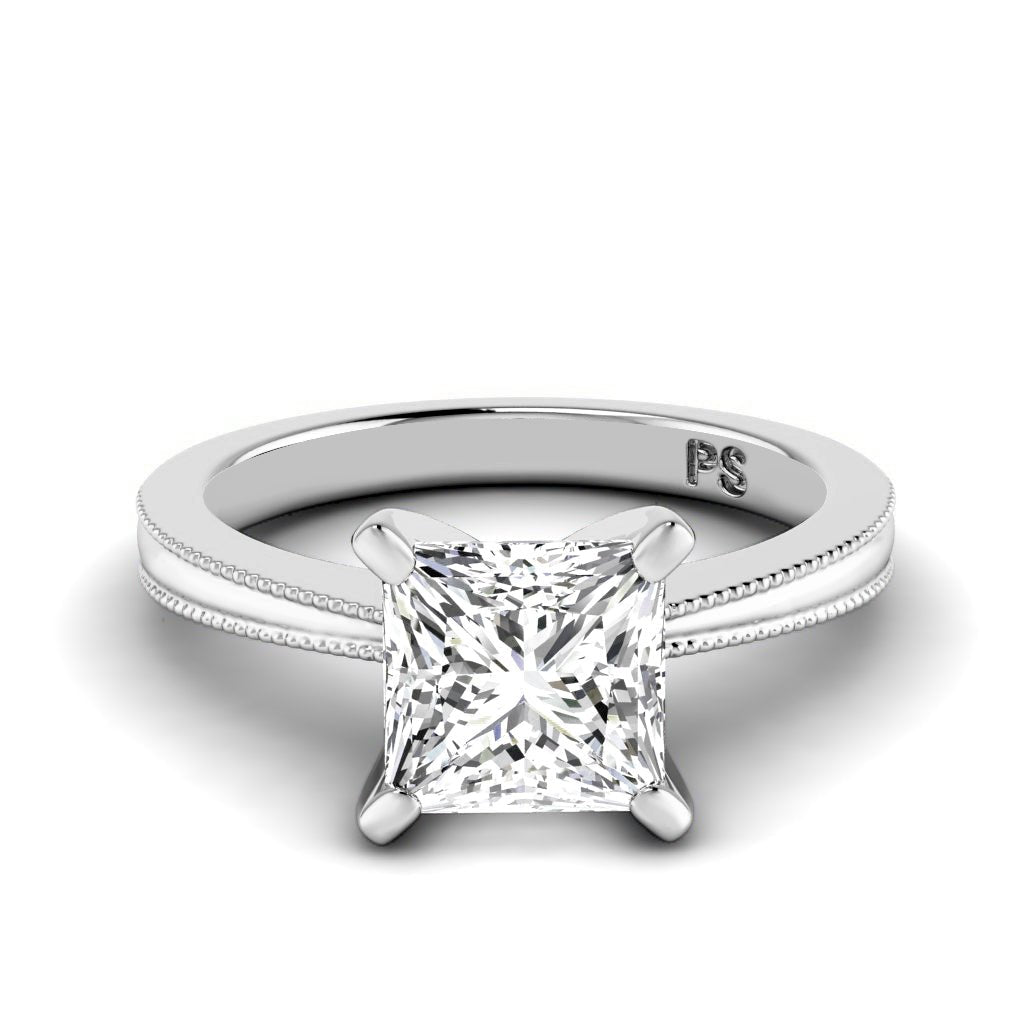 0.50 - 3.00 CT Princess Cut Lab Grown Diamonds - Solitaire Ring - Primestyle.com