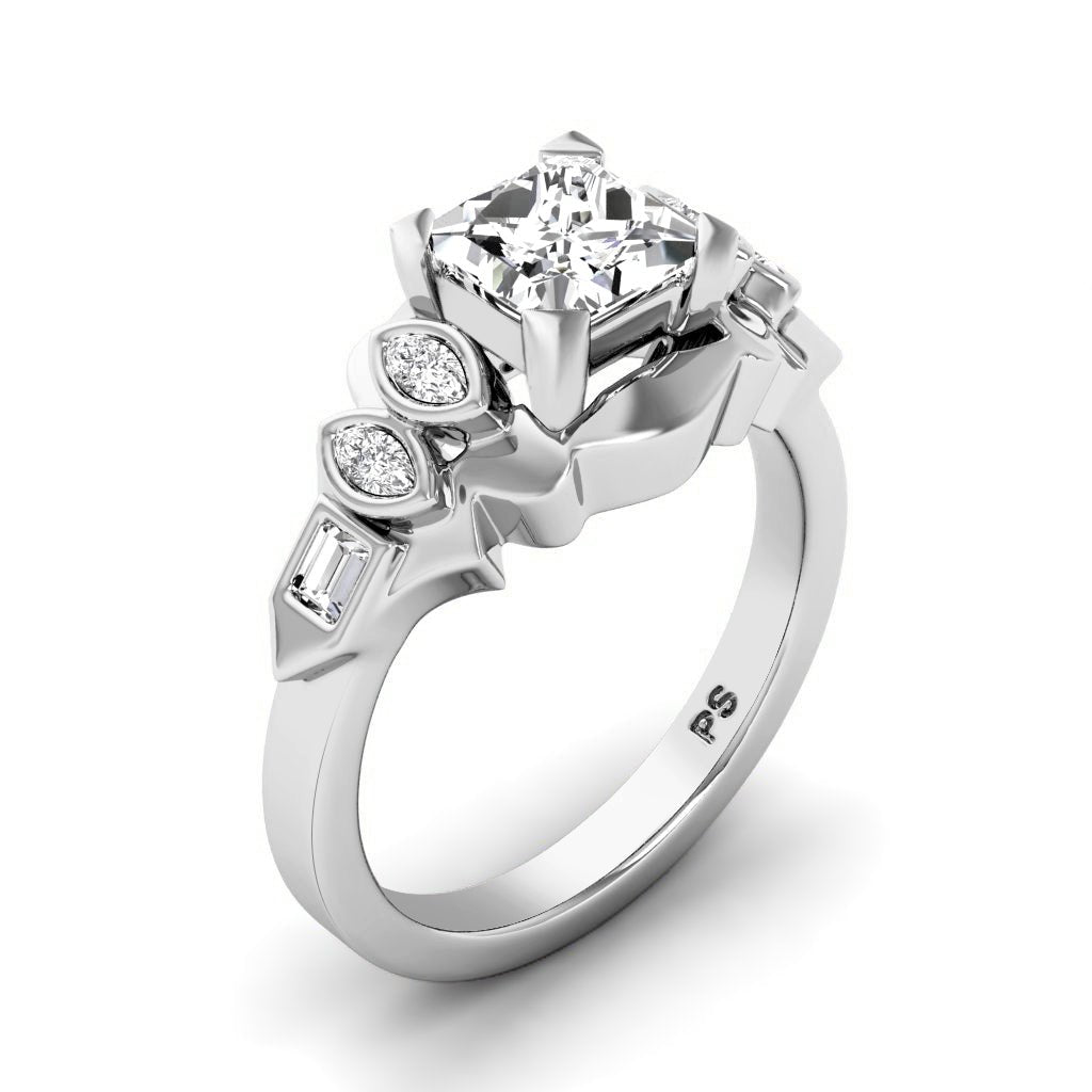 0.60 - 1.75 CT Baguette & Marquise & Princess Cut Natural Diamonds - Engagement Ring - Primestyle.com