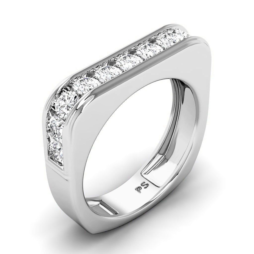 1.50 CT Round Cut Lab Grown Diamonds - Mens Wedding Band