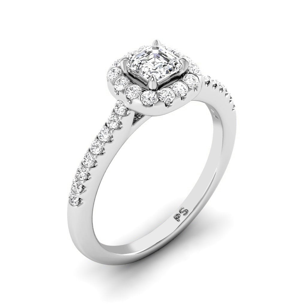 0.70 - 1.85 CT Ascher & Round Cut Natural Diamonds - Engagement Ring - Primestyle.com