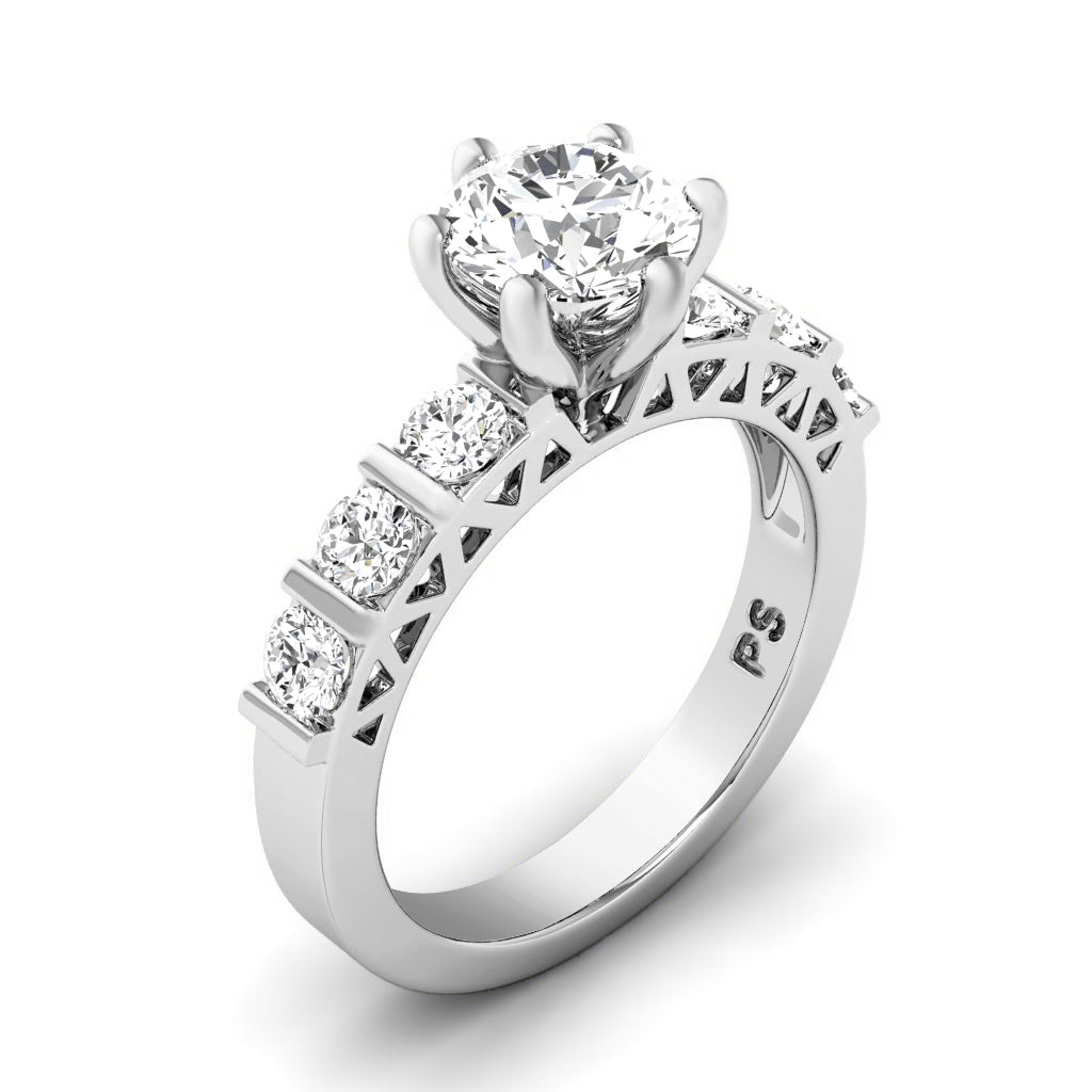 0.95-2.10 CT Round Cut Natural Diamonds - Engagement Ring