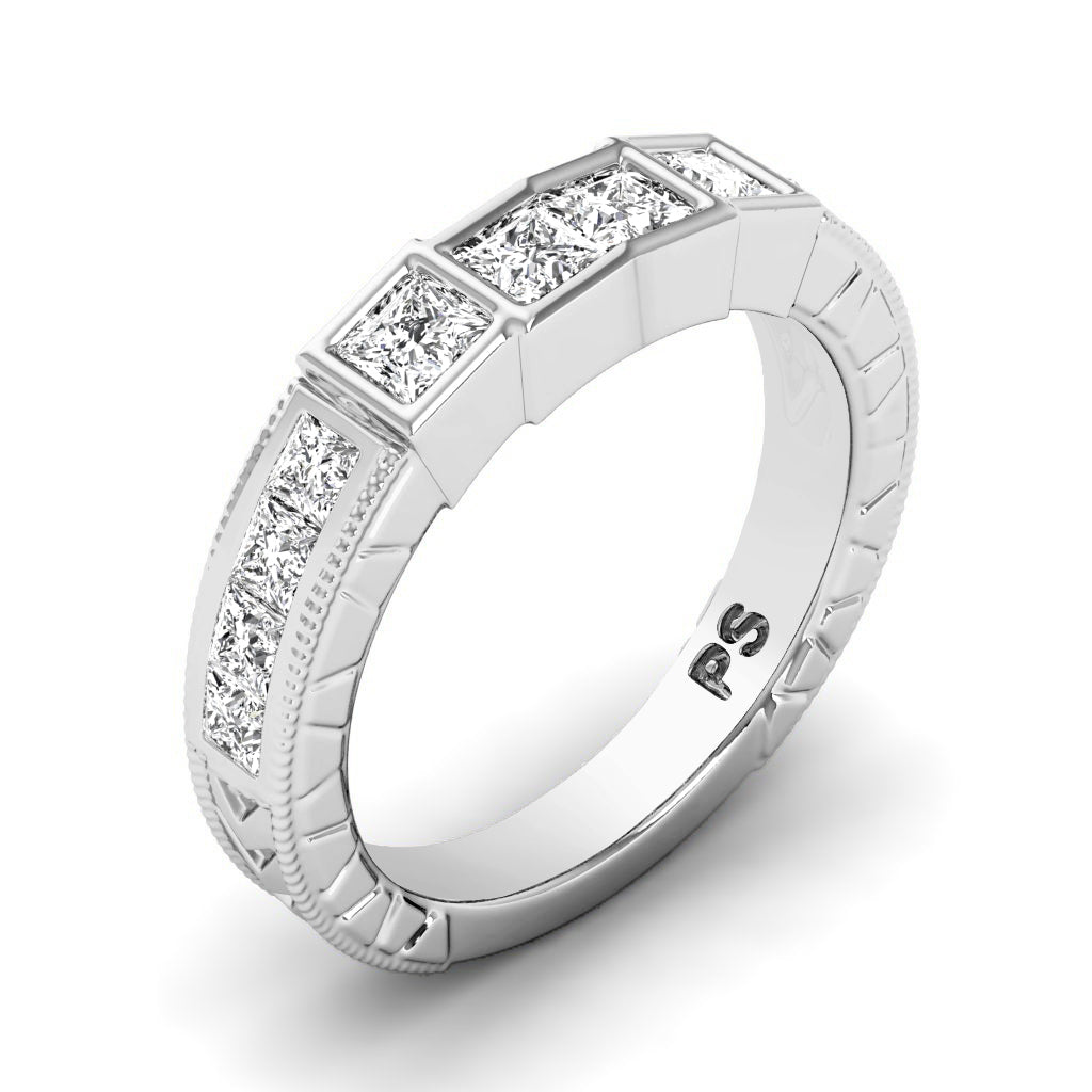 0.80 CT Princess Cut Diamonds - Wedding Band