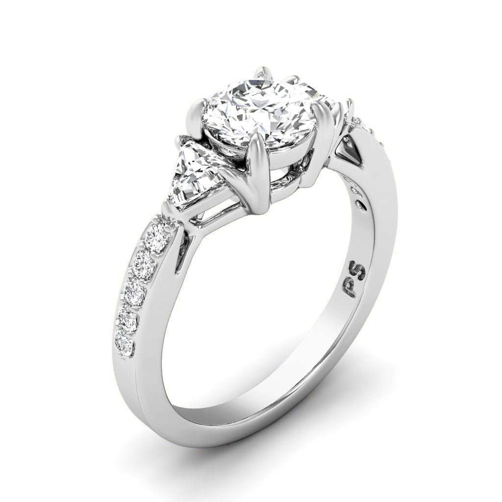 0.95 - 2.10 CT Round & Triangle Cut Natural Diamonds - Engagement Ring - Primestyle.com
