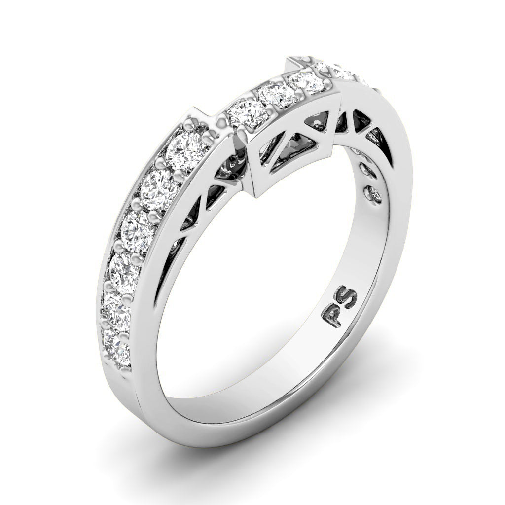 0.60 CT Round Cut Lab Grown Diamonds - Wedding Band