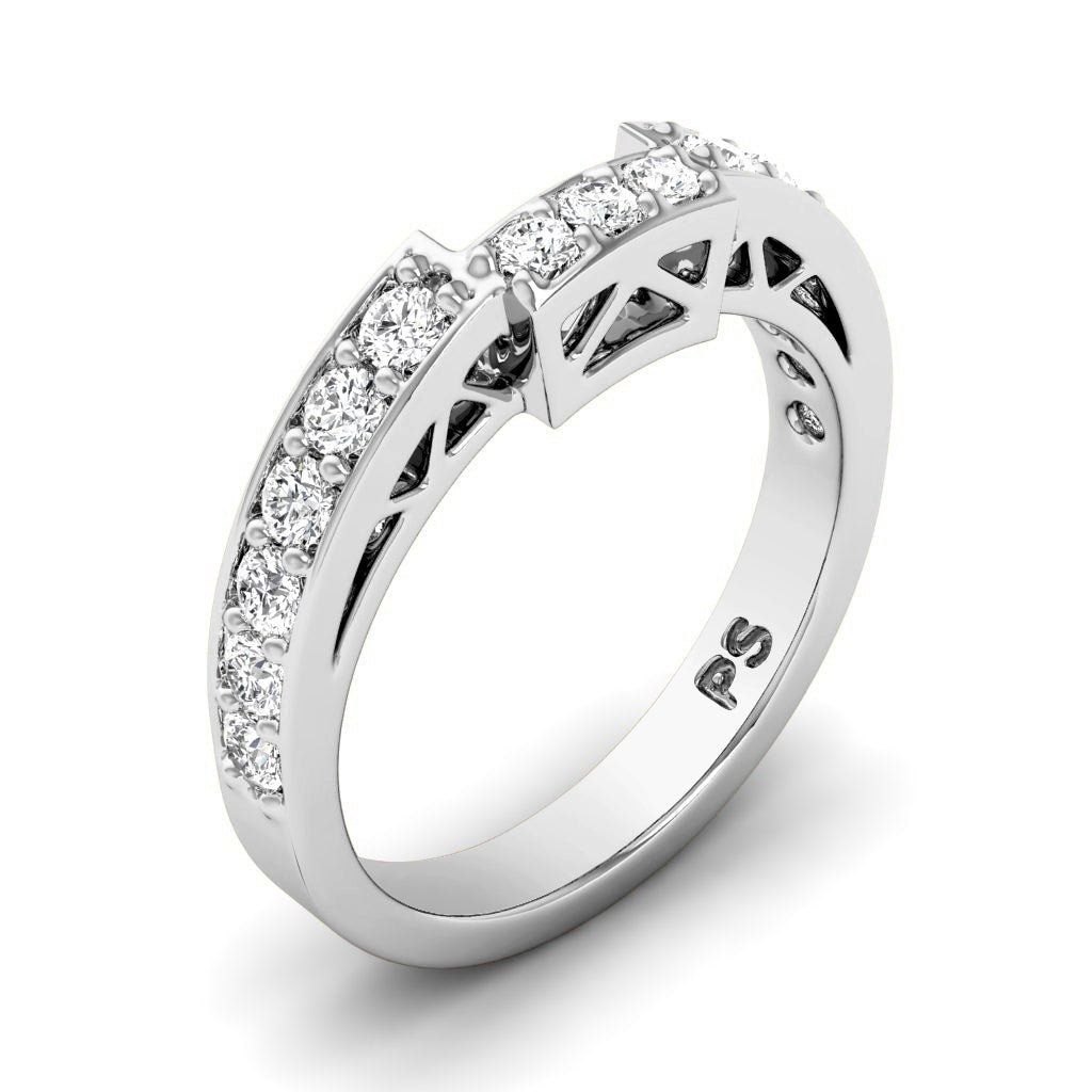 0.60 CT Round Cut Lab Grown Diamonds - Wedding Band - Primestyle.com