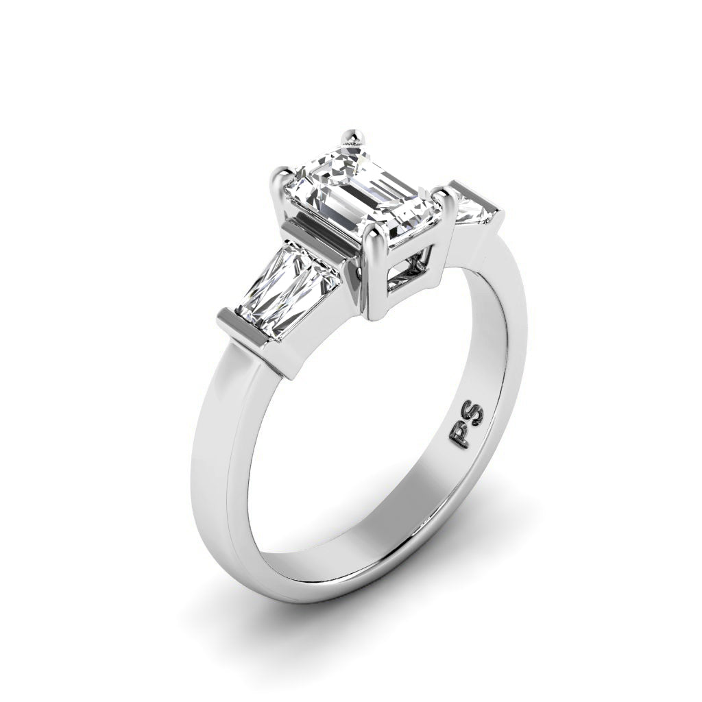 0.75-1.90 CT Taper & Emerald Cut Diamonds - Engagement Ring