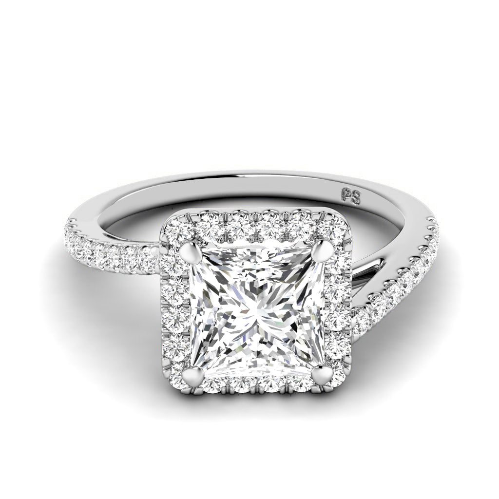 0.85-3.35 CT Round & Princess Cut Lab Grown Diamonds - Halo Ring