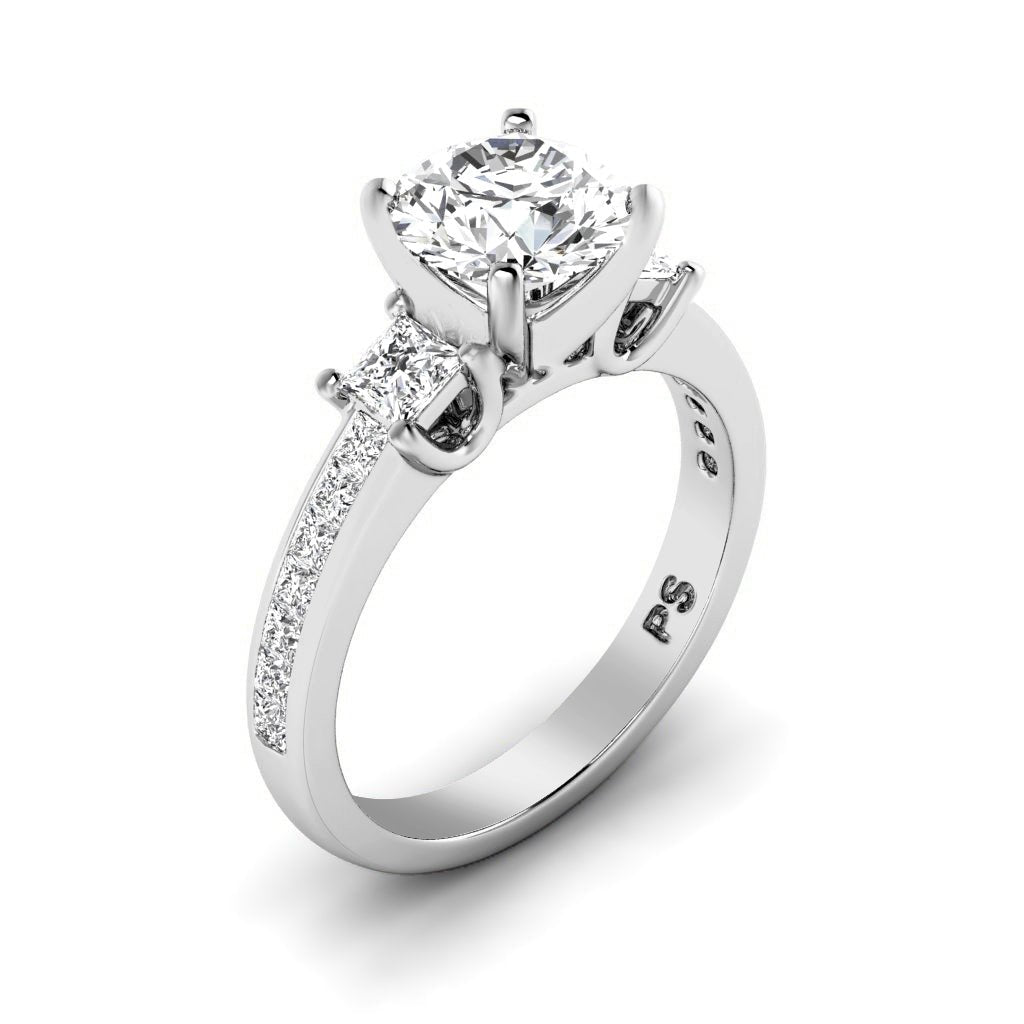 1.25-6.75 CT Princess & Round Cut Lab Grown Diamonds - Engagement Ring