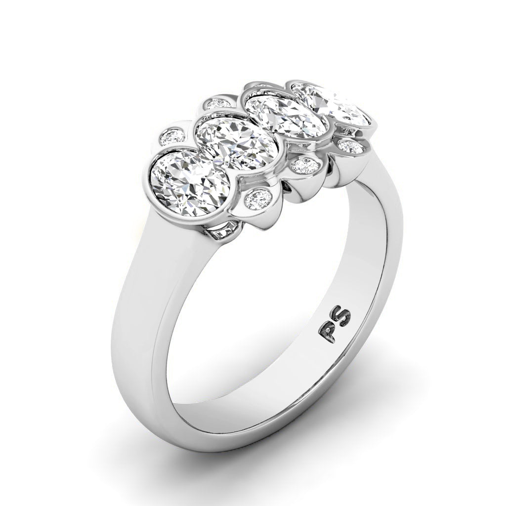 1.26 CT Round & Oval Cut Lab Grown Diamonds - Wedding Band
