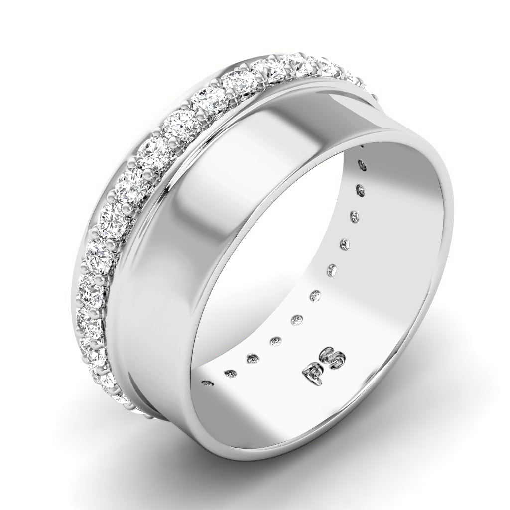 1.00 CT Round Cut Natural Diamonds - Mens Wedding Bands