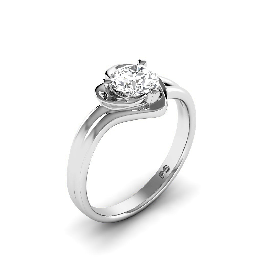 0.50-3.00 CT Round Cut Lab Grown Diamonds - Solitaire Ring