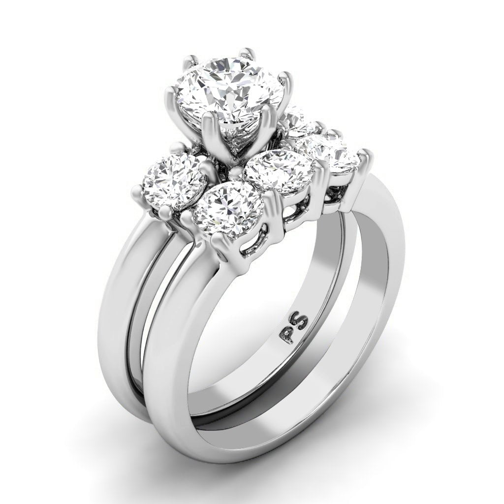 1.50-7.00 CT Round Cut Diamonds - Bridal Set