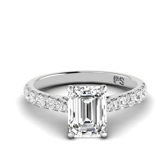 0.85-3.35 CT Round & Emerald Cut Lab Grown Diamonds - Engagement Ring