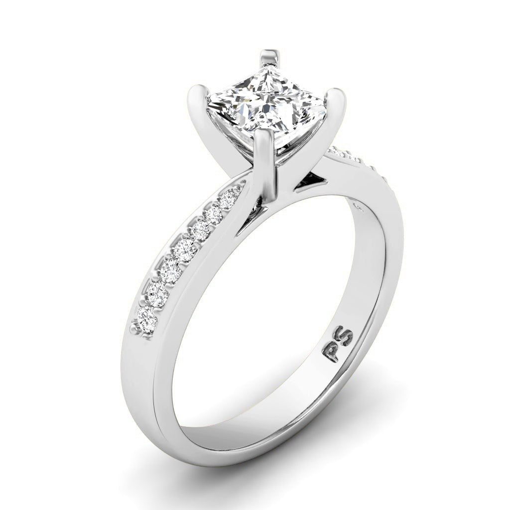 0.65-6.15 CT Princess & Round Cut Lab Grown Diamonds - Engagement Ring