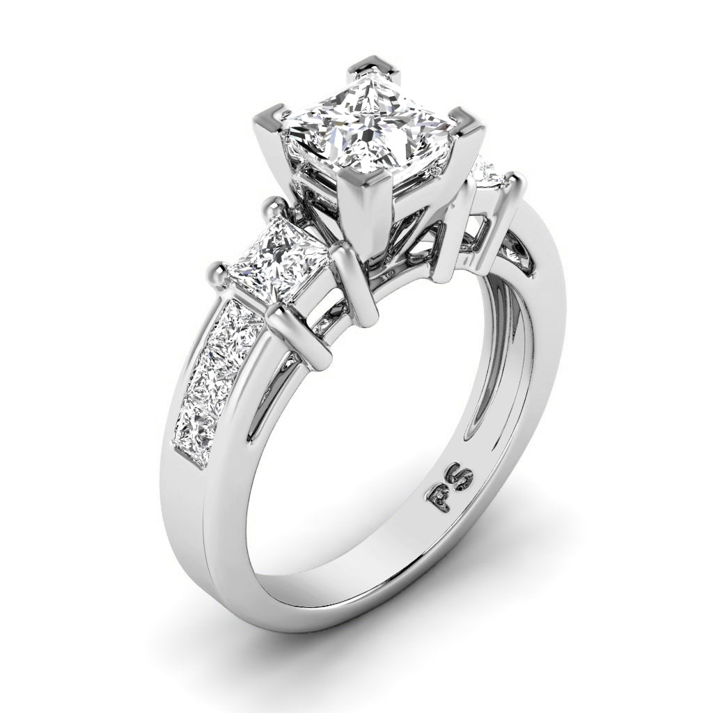 1.20-2.35 CT Princess Cut Natural Diamonds - Engagement Ring