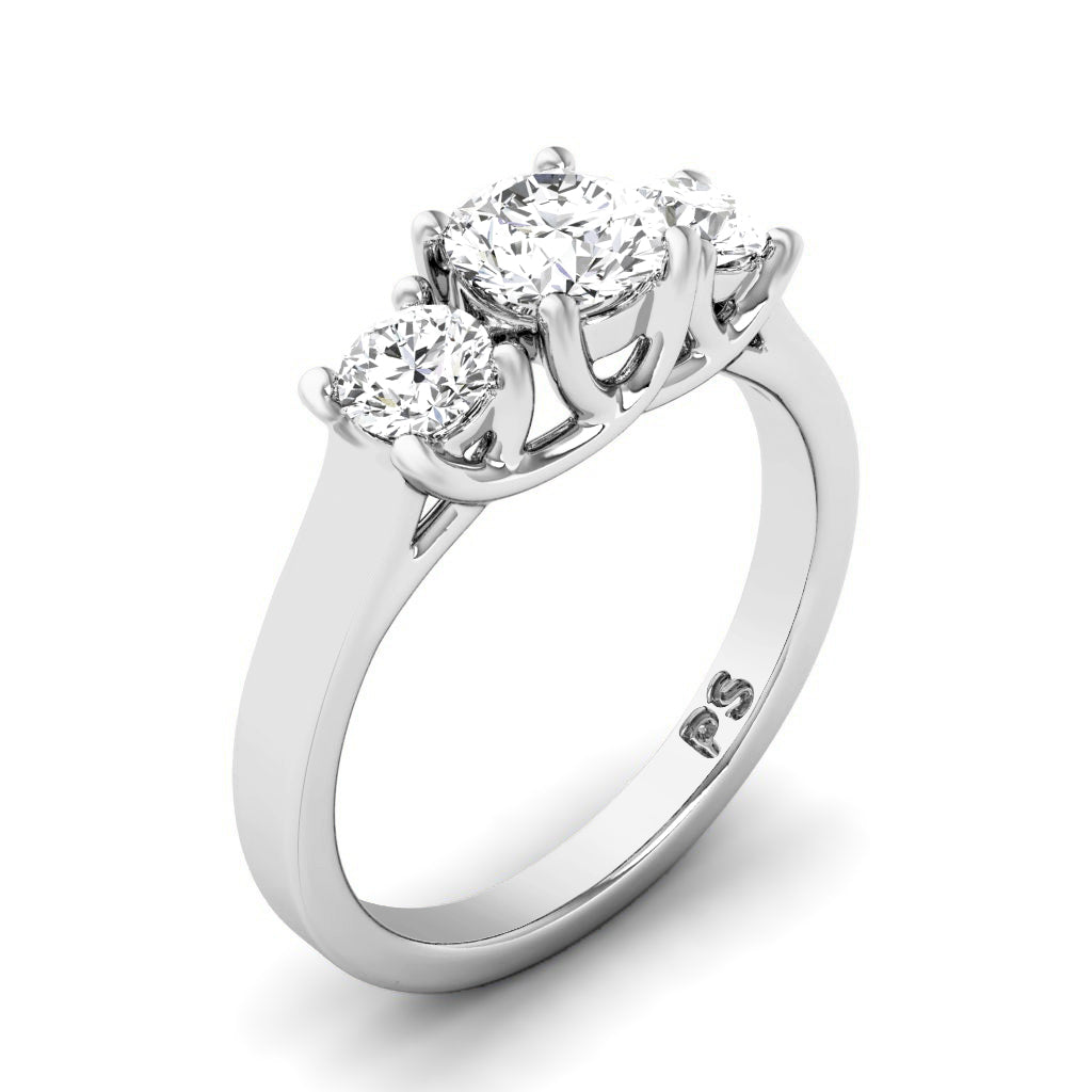 0.90 CT Round Cut Diamonds - Three Stone Ring
