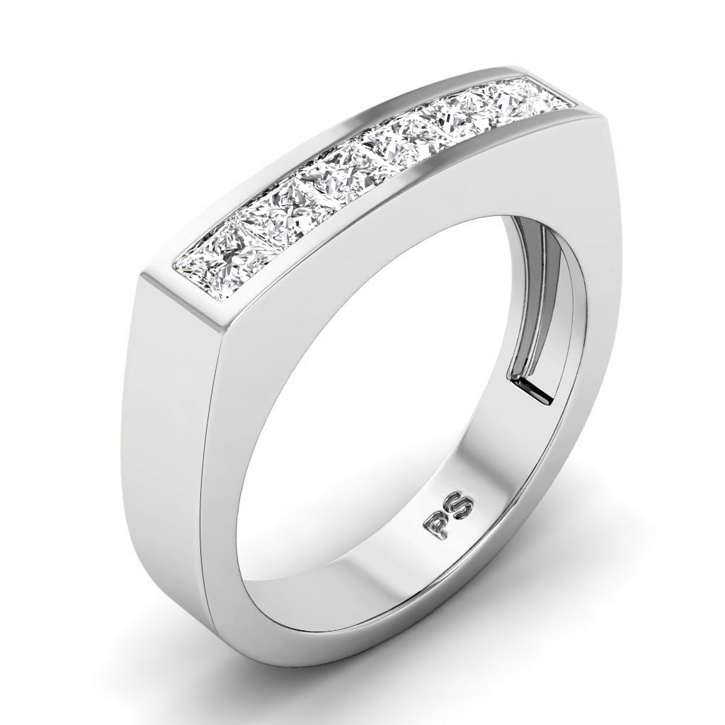1.00 CT Princess Cut Lab Grown Diamonds - Mens Wedding Band