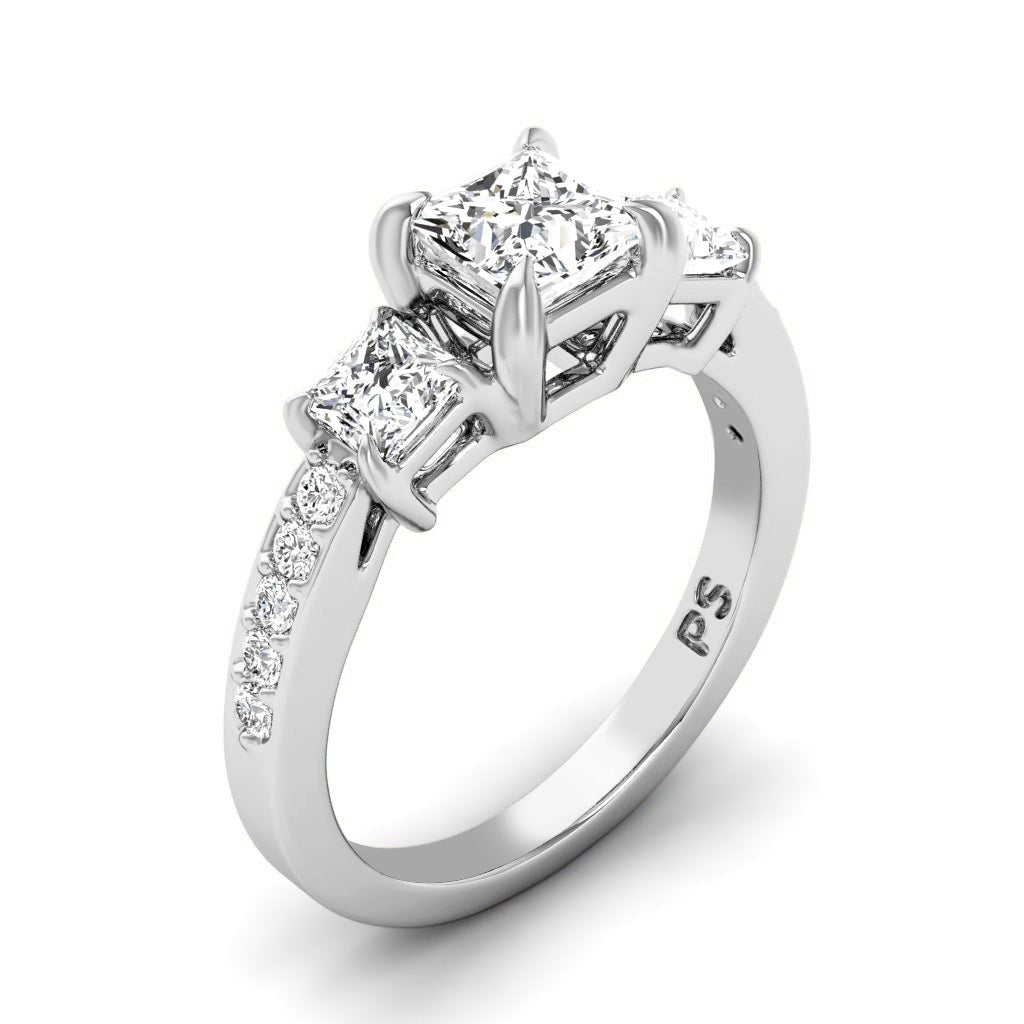 1.20 - 2.35 CT Princess & Round Cut Natural Diamonds - Engagement Ring - Primestyle.com
