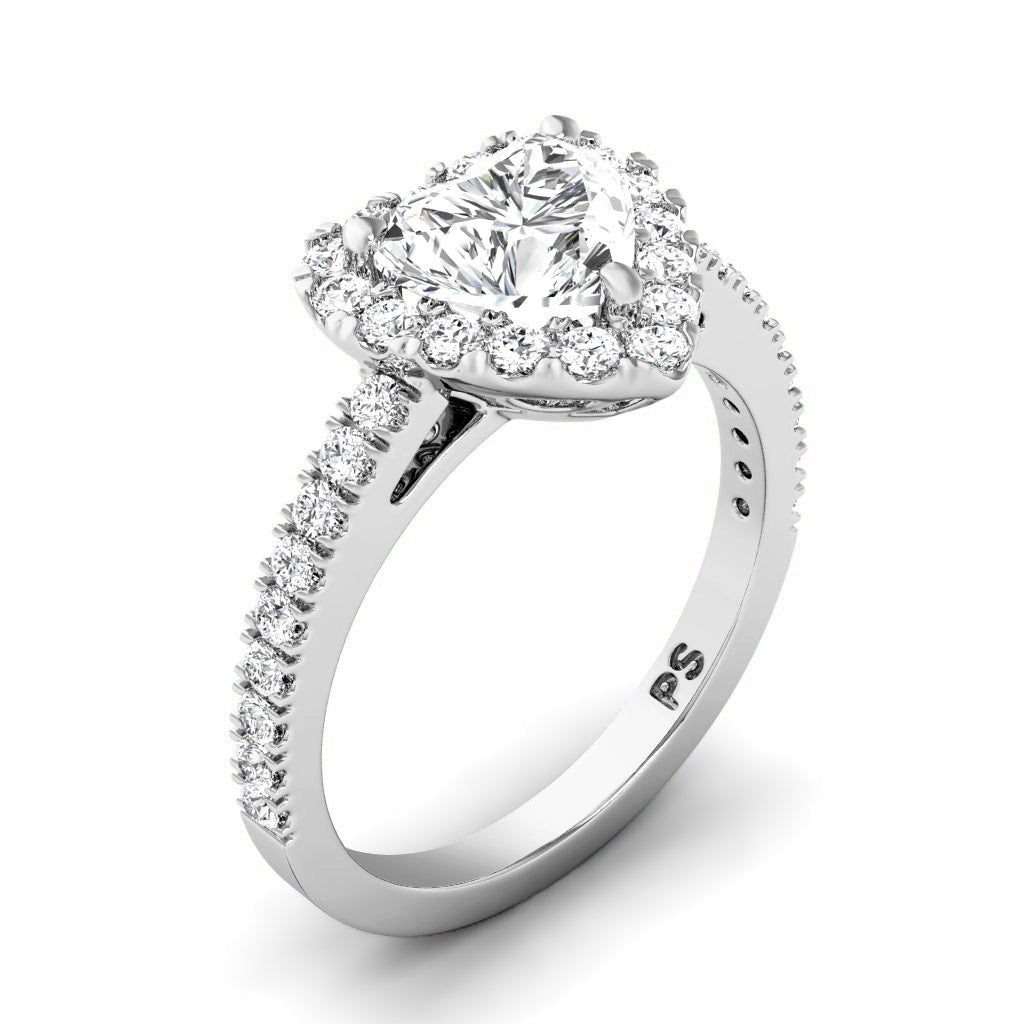 0.80-1.95 CT Heart & Round Cut Natural Diamonds - Engagement Ring