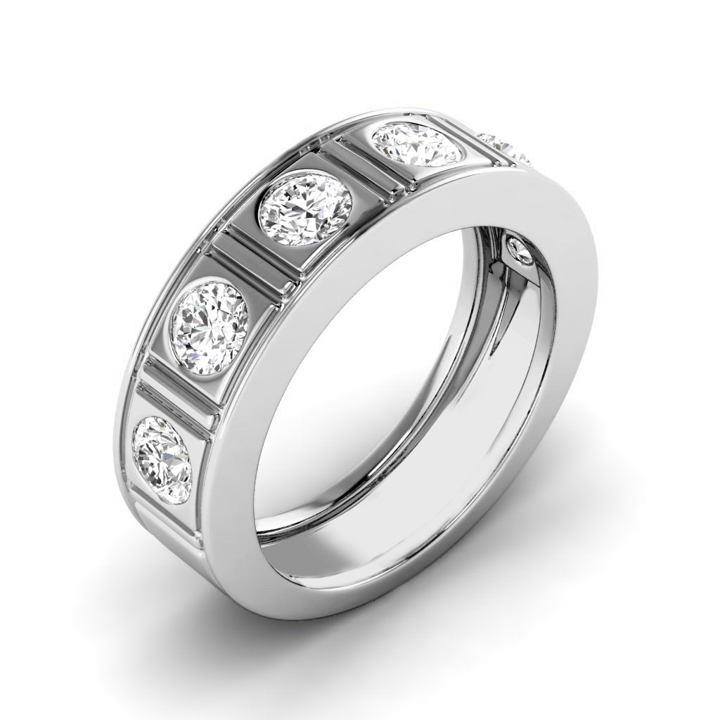 1.50 CT Round Cut Natural Diamonds - Mens Wedding Bands