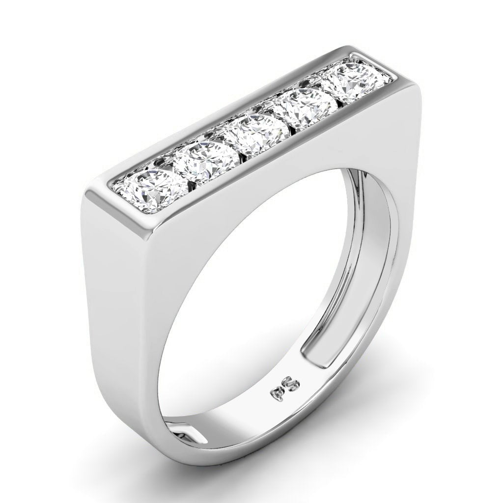 1.00 CT Round Cut Lab Grown Diamonds - Mens Wedding Band - Primestyle.com