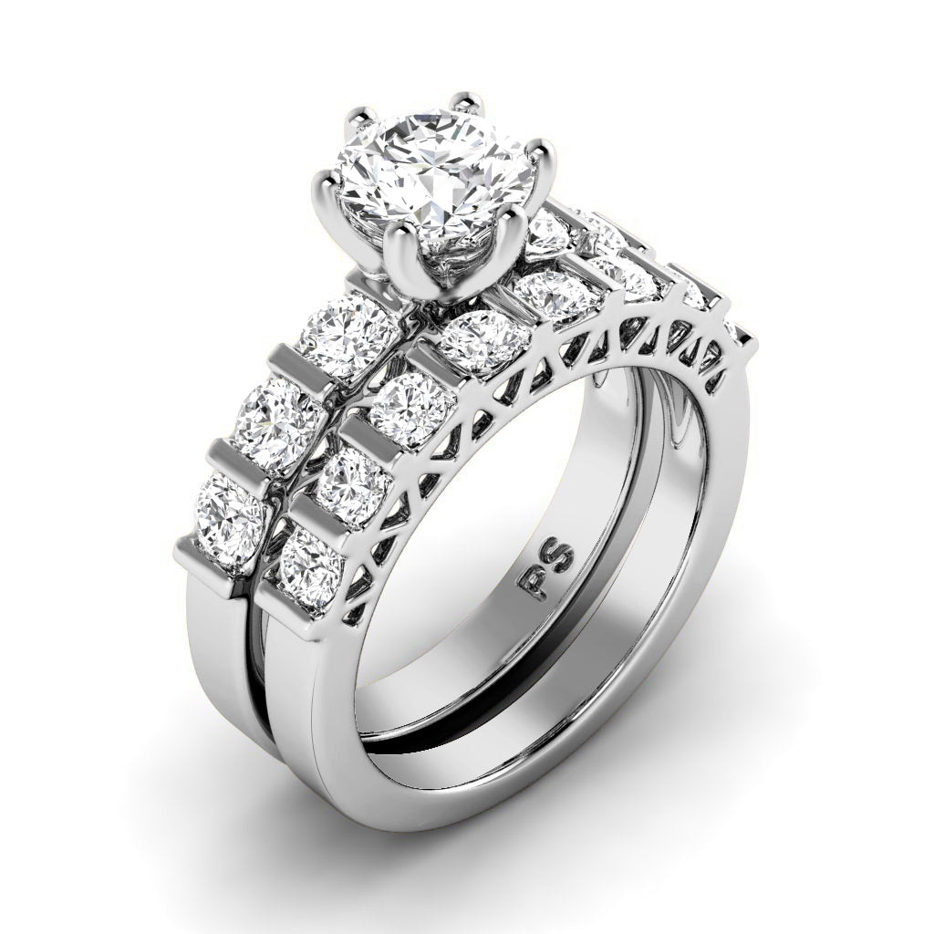 1.45-2.60 CT Round Cut Diamonds - Bridal Set