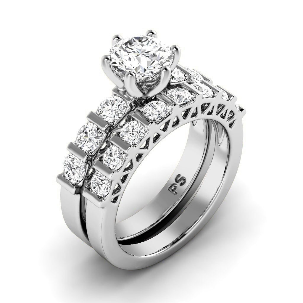 1.45 - 2.60 CT Round Cut Natural Diamonds - Bridal Set - Primestyle.com