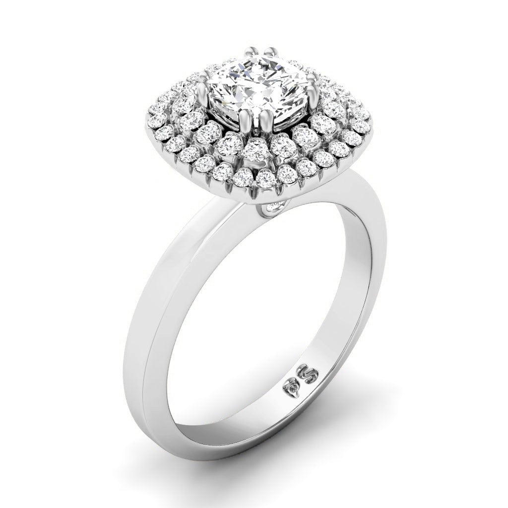 0.69-1.84 CT Cushion & Round Cut Natural Diamonds - Engagement Ring