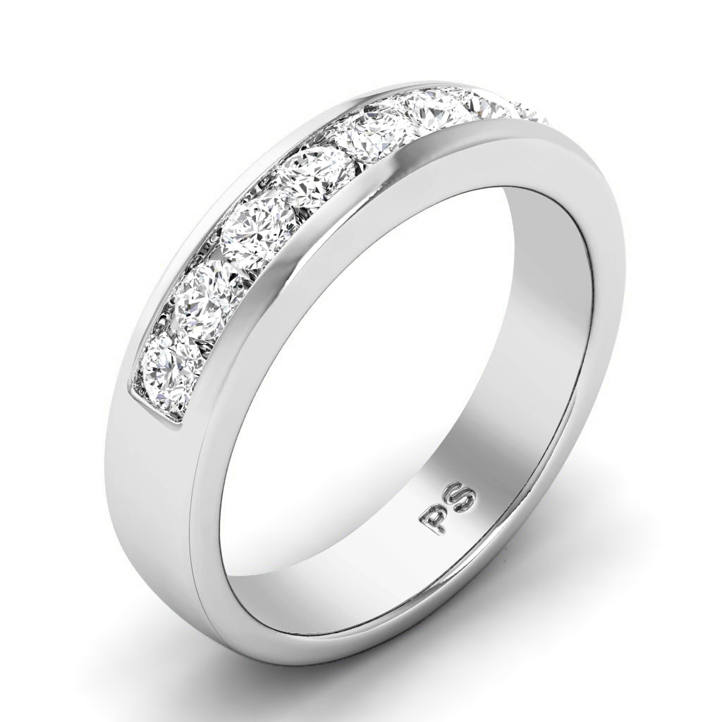 0.80 CT Round Cut Diamonds - Mens Wedding Band