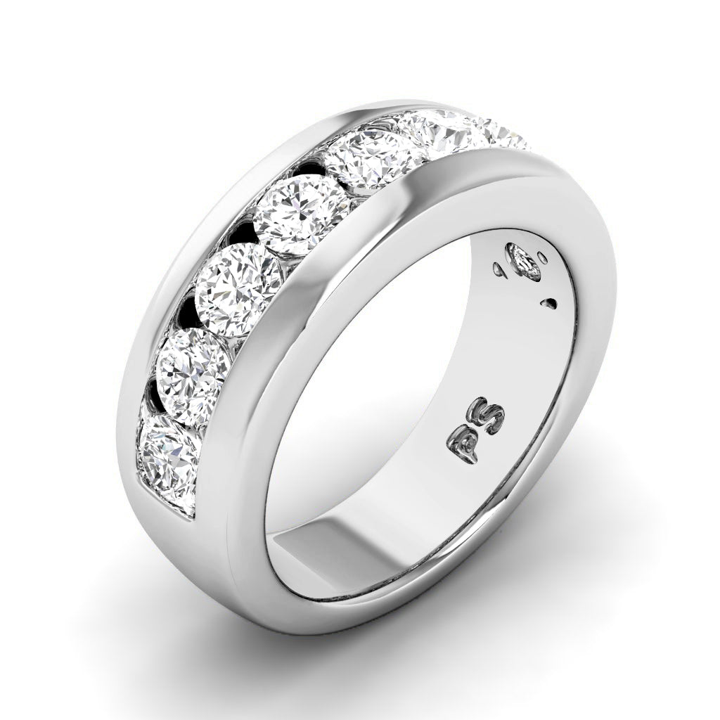 1.00 CT Round Cut Natural Diamonds - Wedding Band