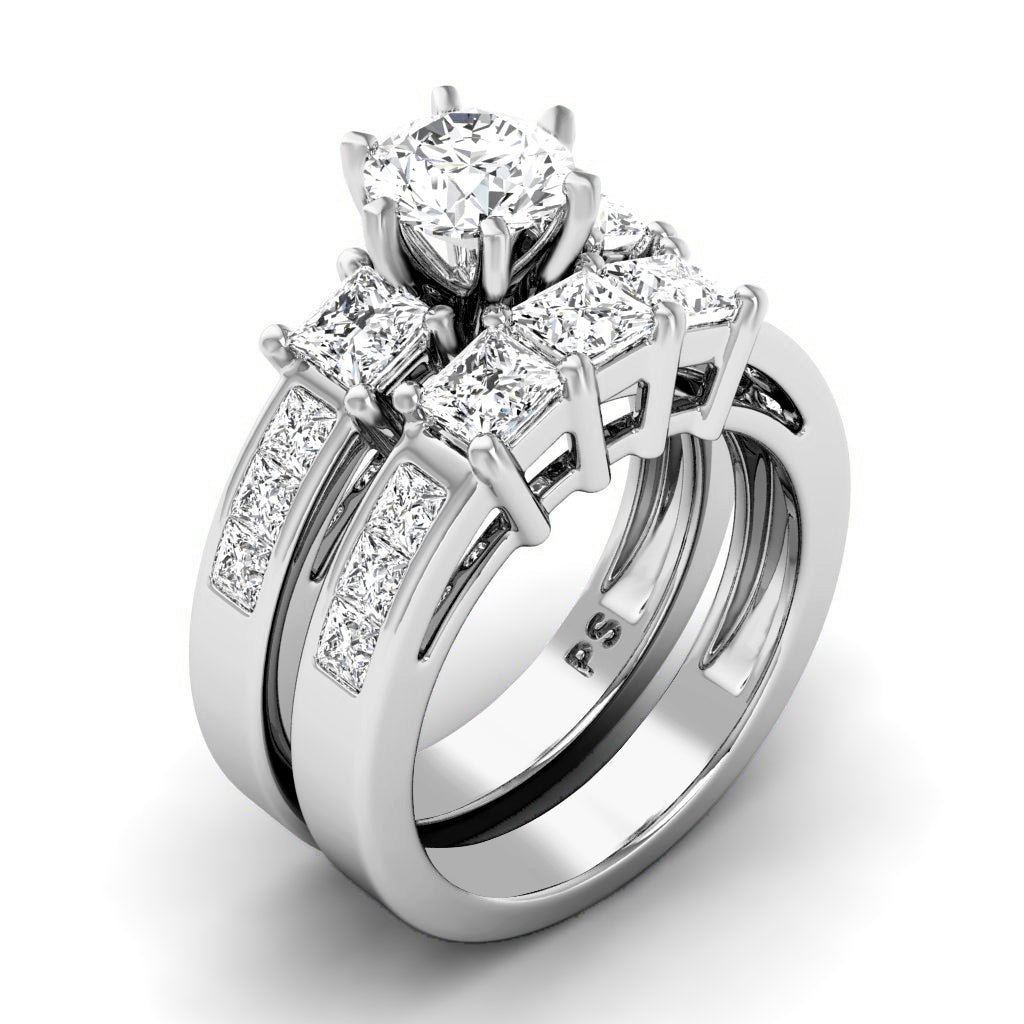 2.45-7.95 CT Princess Cut Diamonds - Bridal Set