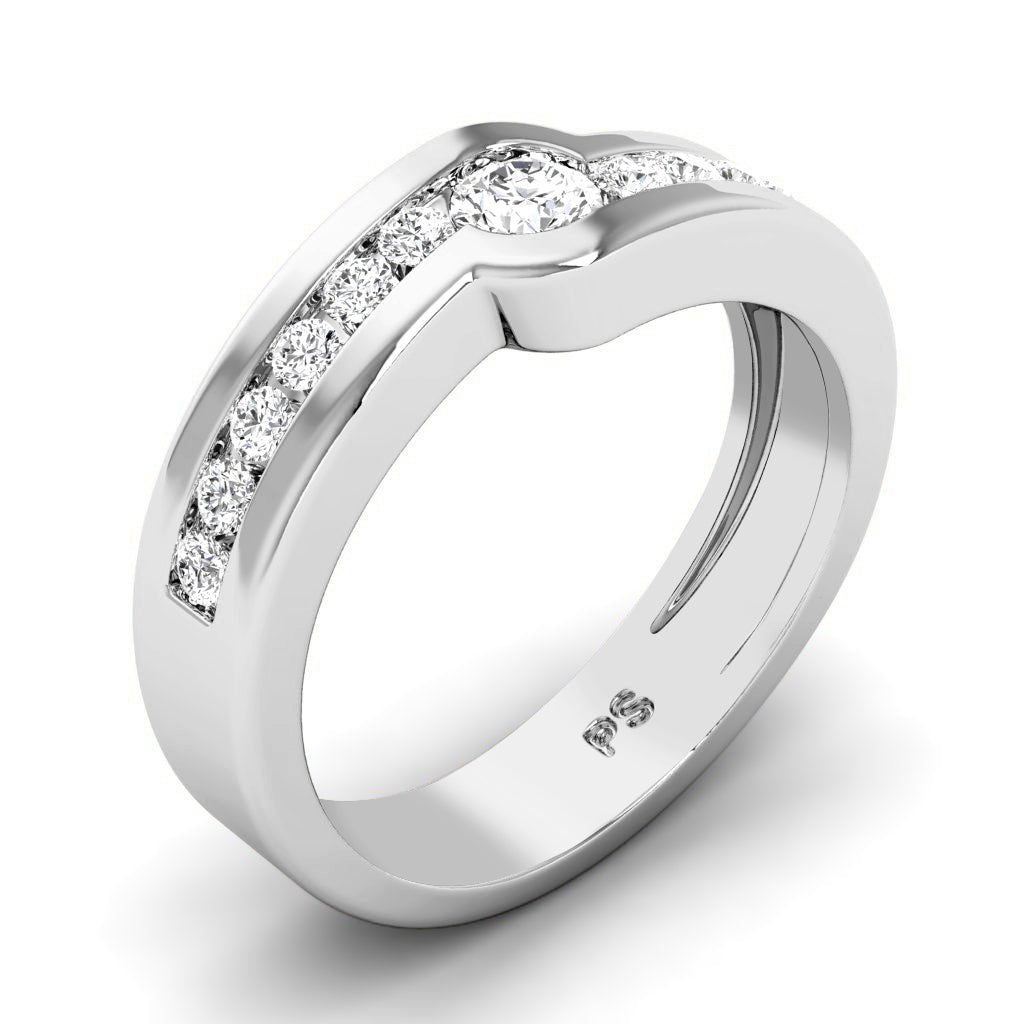 0.60 CT Round Cut Natural Diamonds - Mens Wedding Bands - Primestyle.com