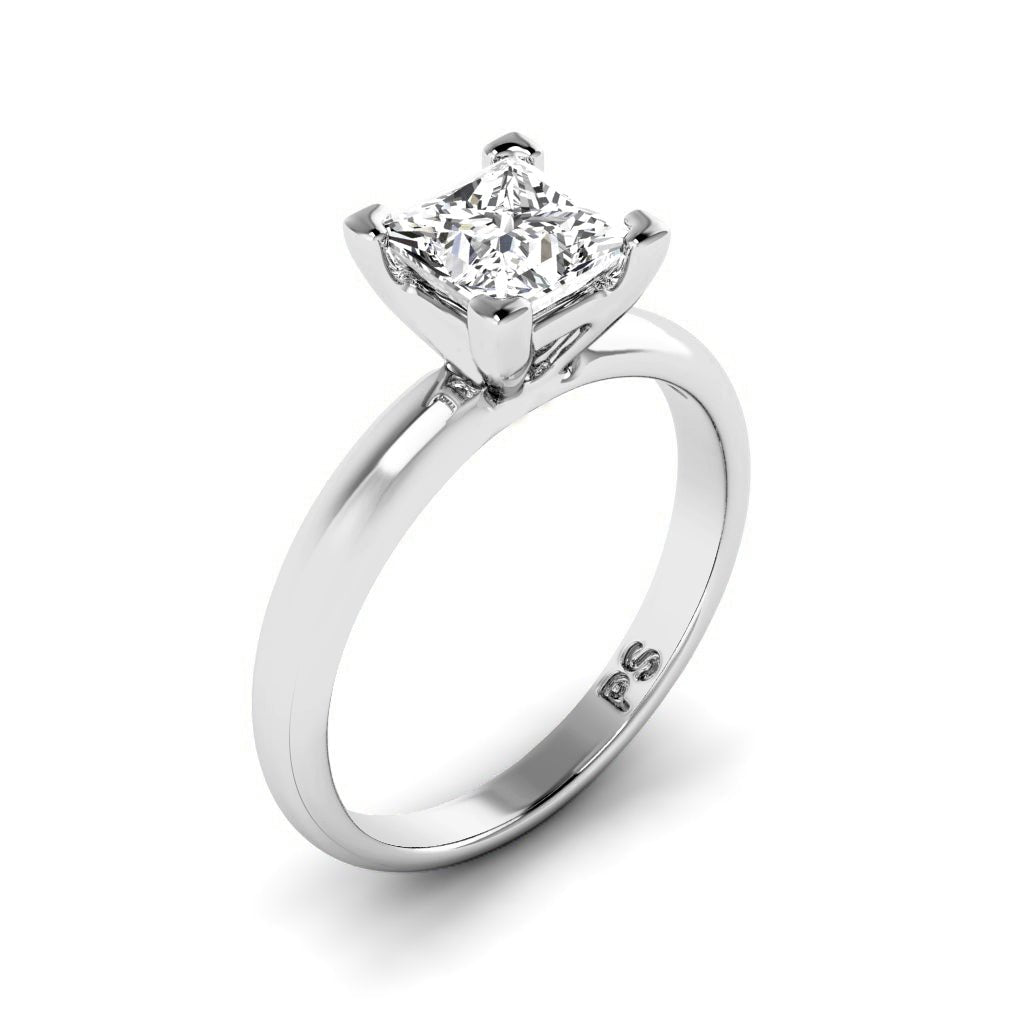 0.35-1.50 CT Princess Cut Natural Diamonds - Solitaire Rings