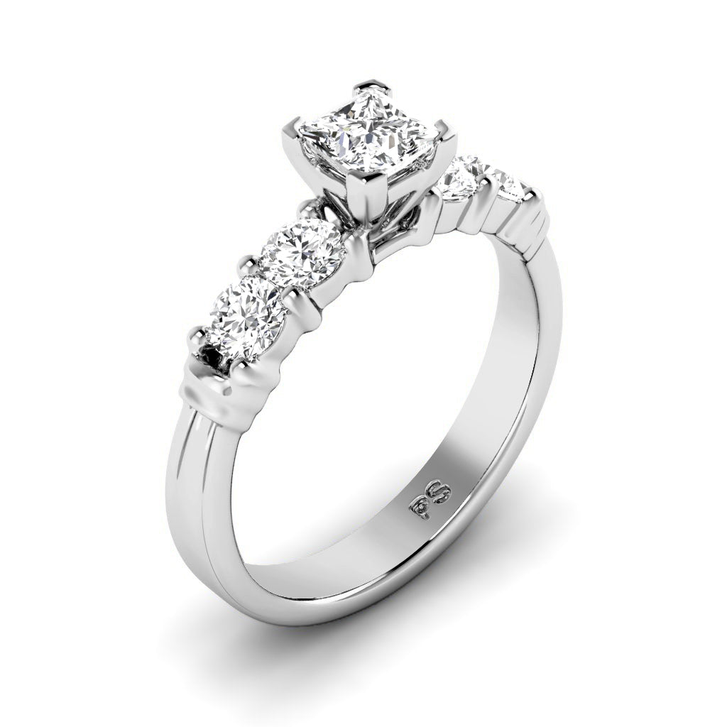 0.90-2.05 CT Round & Princess Cut Diamonds - Engagement Ring