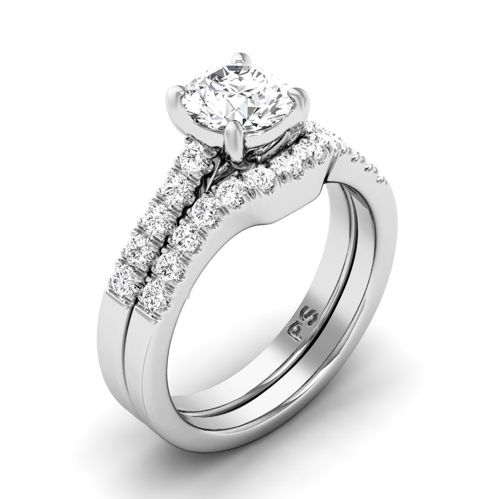 0.90-2.05 CT Round & Princess Cut Diamonds - Bridal Set