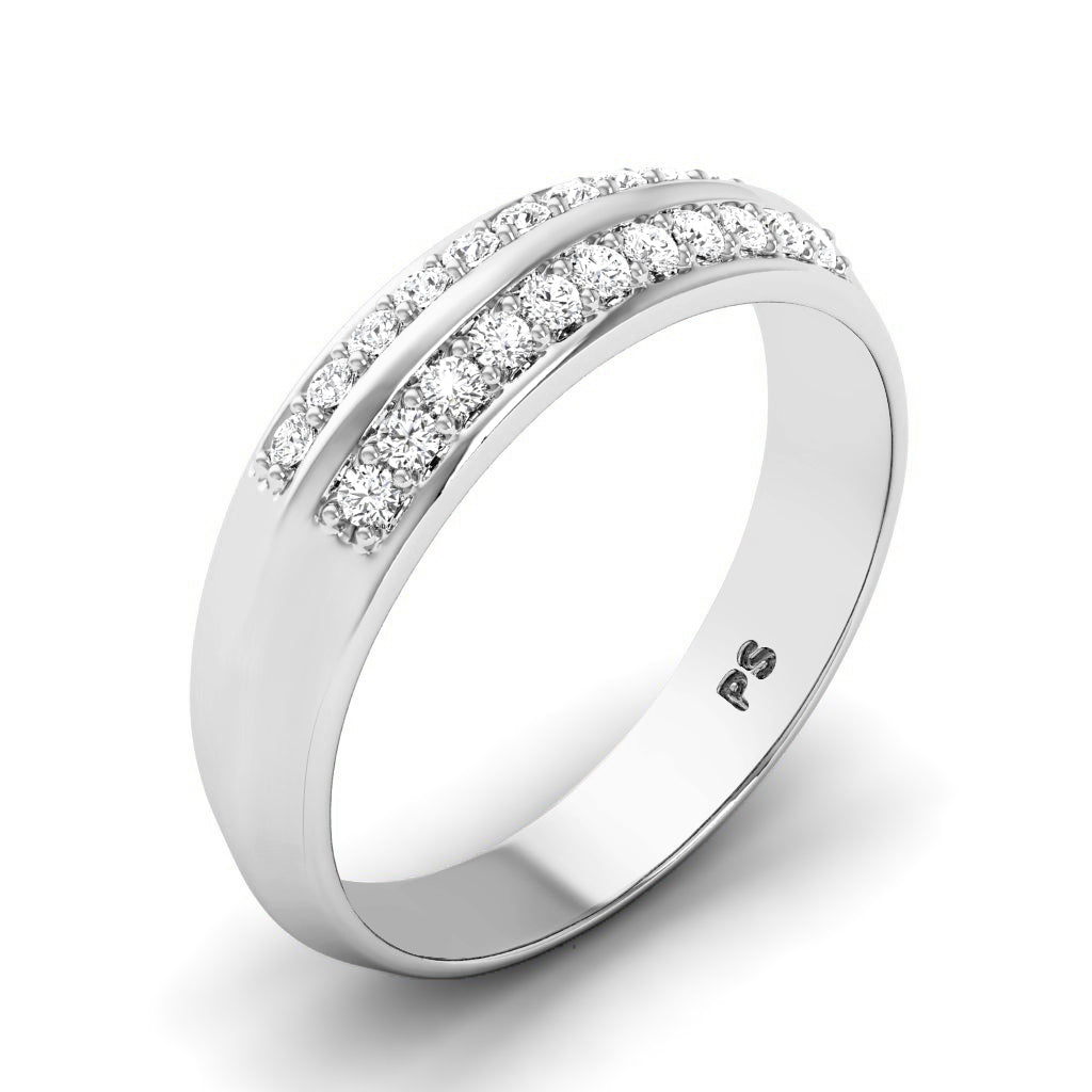 0.45 CT Round Cut Lab Grown Diamonds - Wedding Band