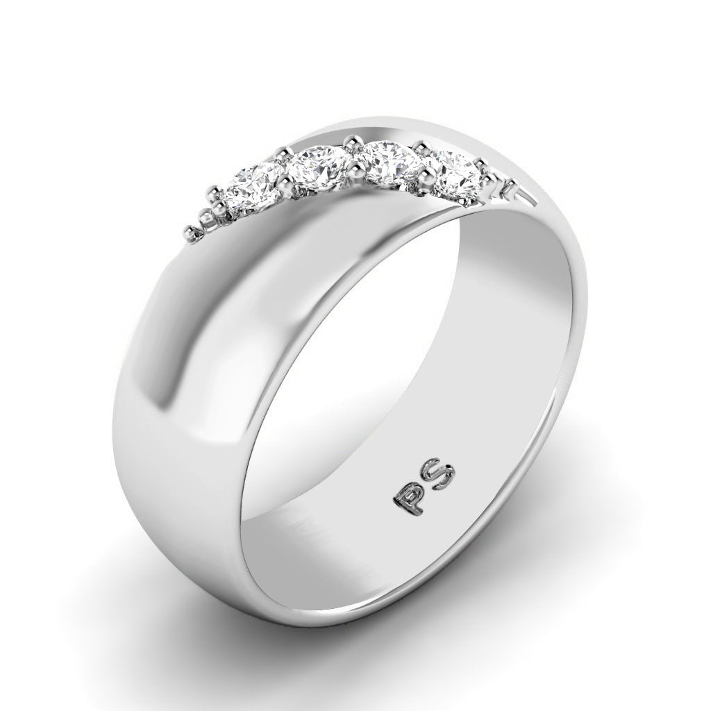 0.30 CT Round Cut Natural Diamonds - Mens Wedding Bands