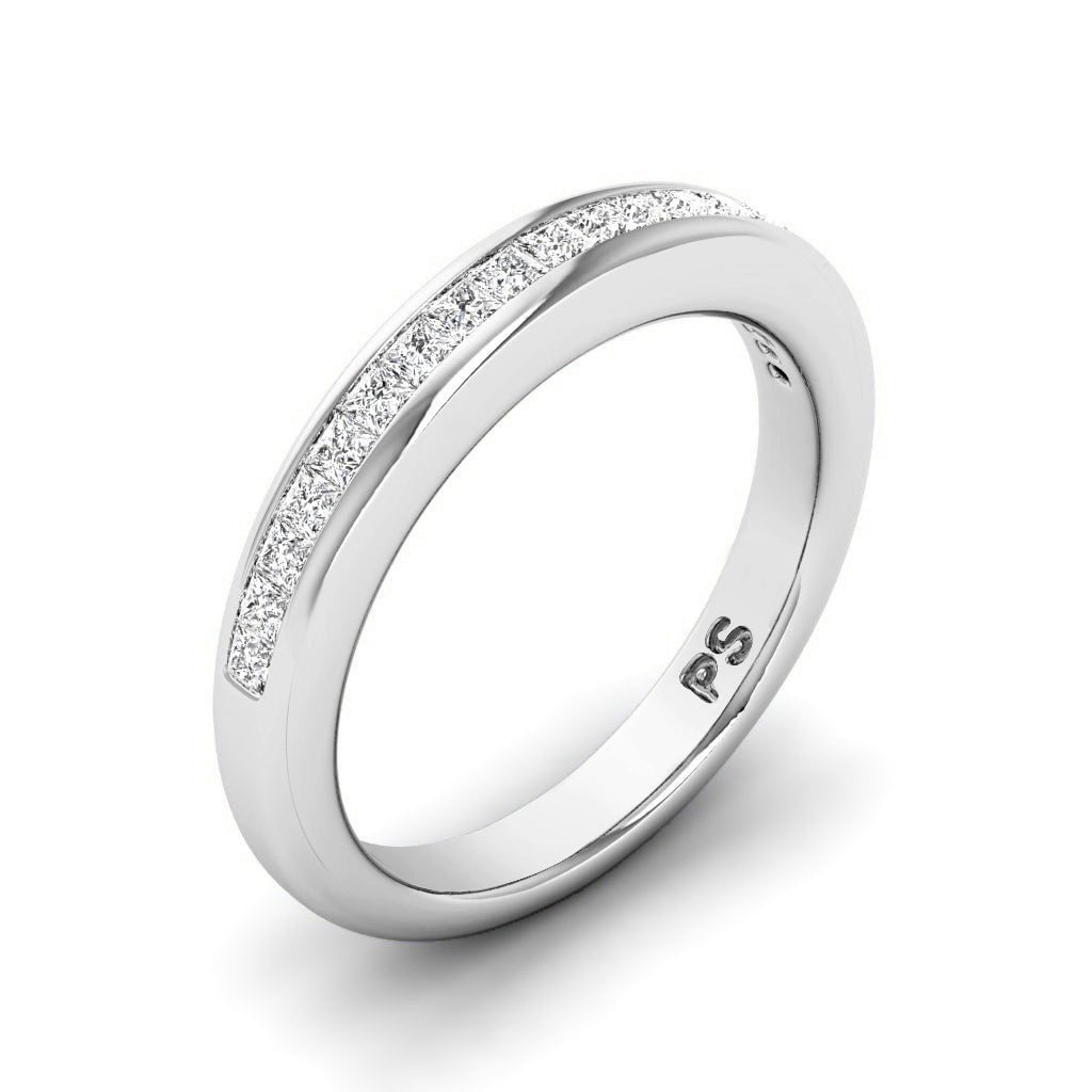0.45 CT Princess Cut Natural Diamonds - Wedding Band - Primestyle.com